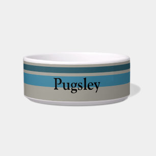 Striped blue grey bowl