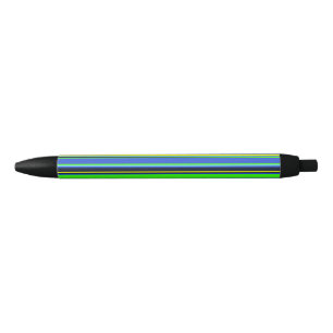 Striped Blue, Lime, & Yellow Pen