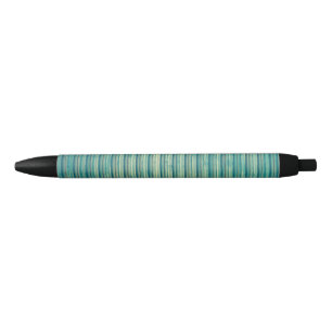 Striped Blue Lines Black Ink Pen