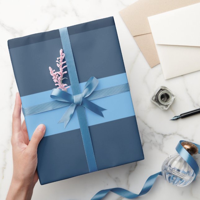 Striped Blue Wrapping Paper (Gifting)