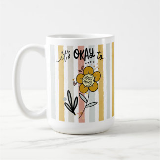 Striped Boho Floral It's Okay To Start Over Coffee Mug