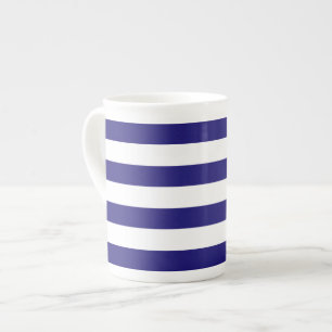 Striped bone china mug