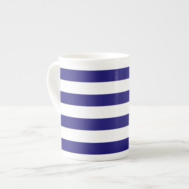 Striped bone china mug (Front Left)
