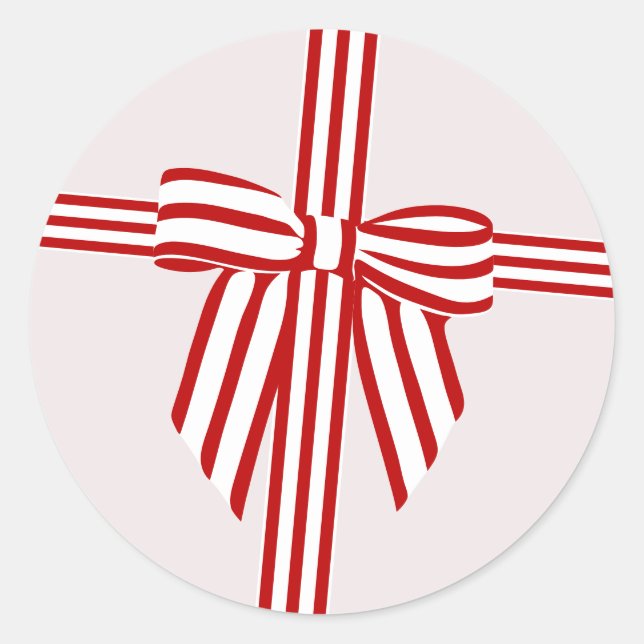 Striped Bow Sticker (Front)
