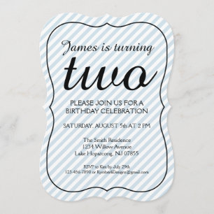 Striped Bracket Birthday Party Invitation