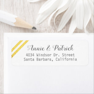 striped bride groom names wedding return address label