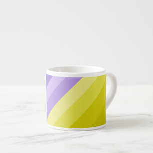 Striped, bright , rainbow espresso cup