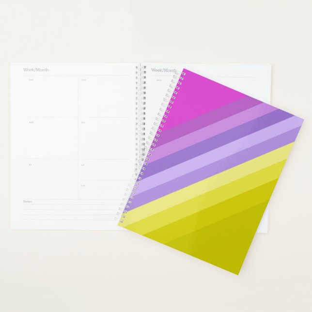 Striped, bright , rainbow planner (Display)
