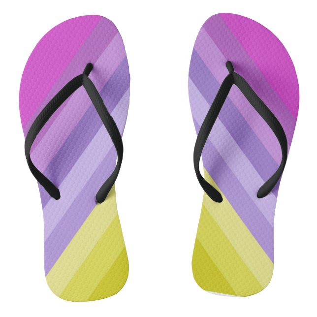Striped, bright , rainbow thongs (Footbed)