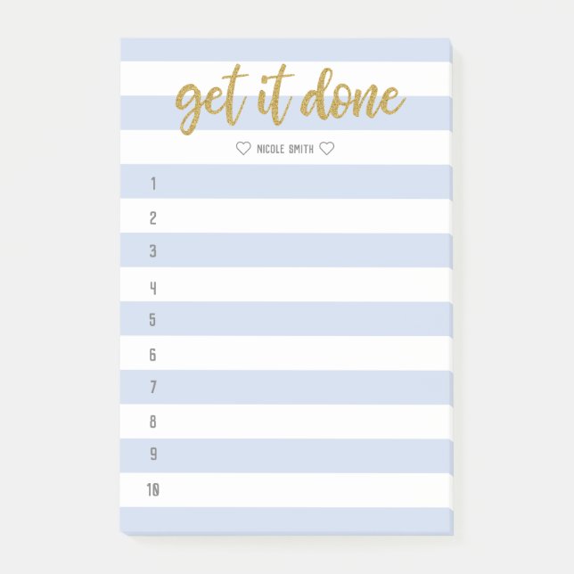 Striped Brush Lettered Get It Done Post-it Notes (Front)