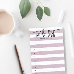 Striped Brush Lettered To-Do List Post-it Notes<br><div class="desc">Chic yet whimsical striped post-it notes in pastel lavender purple and white stripes feature "to do list" at the top in trendy brush lettered typography and your name or monogram beneath,  with numbered lines 1-10 to keep track of all your most important tasks.</div>