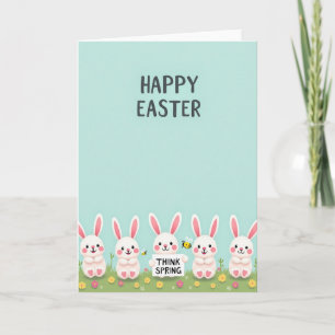 Striped Bugs Happy Easter Card