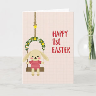 Striped Bunny First Easter Card