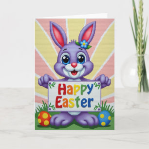 Striped Bunny Springtime Card