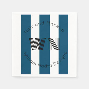 striped business logo monogram circle gift napkin