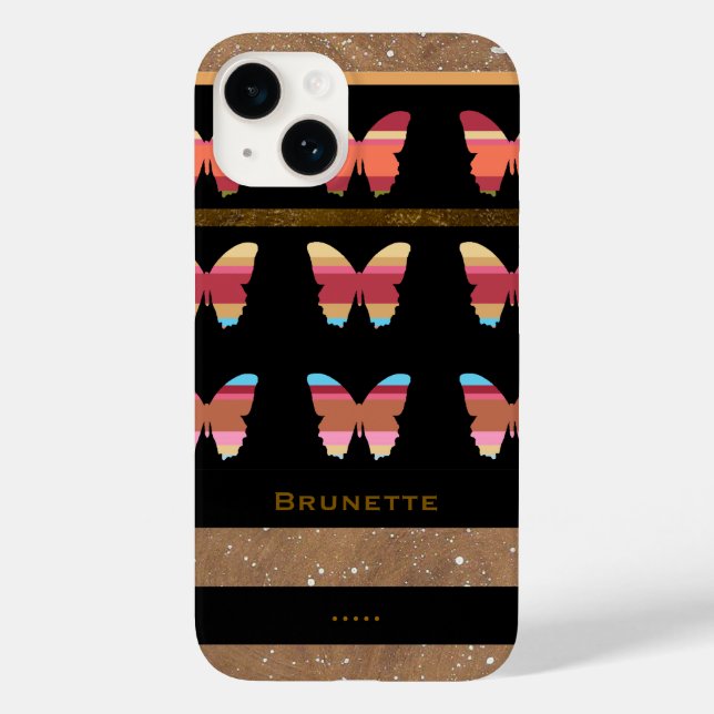 Striped Butterflies Case-Mate iPhone Case (Back)