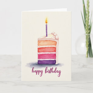 Striped Cake Slice Art Card