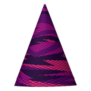 Striped Camouflage: Abstract Geometric Pattern Party Hat