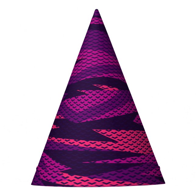 Striped Camouflage: Abstract Geometric Pattern Party Hat (Front)