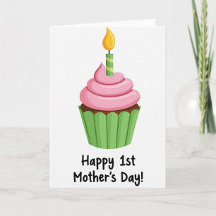 Striped Candle Cupcake Card