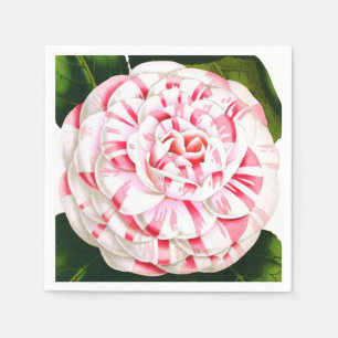 Striped candy cane camellia napkin