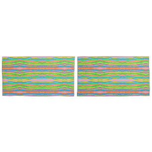 Striped candy coloured pillow cases