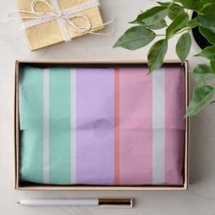 Striped Carnation Pink, Mauve and Robin Egg Blue Tissue Paper