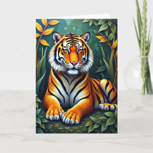 Striped Cat Fathers Day Art Card