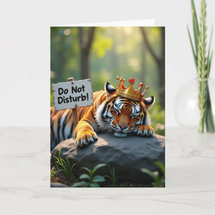 Striped Cat Fathers Day Crown Card
