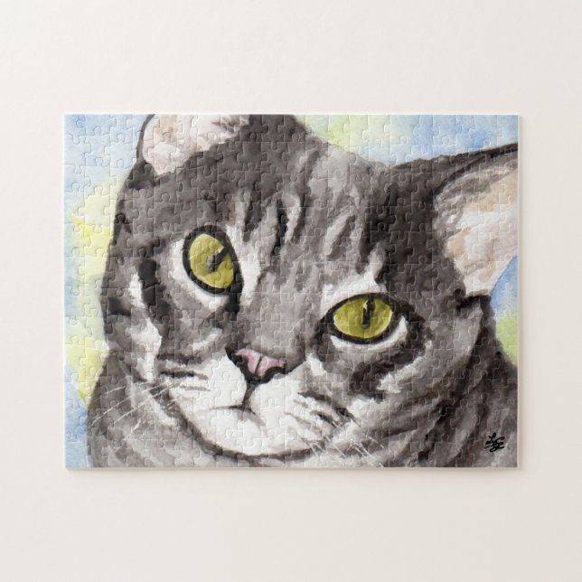 Striped Cat Jigsaw Puzzle (Horizontal)