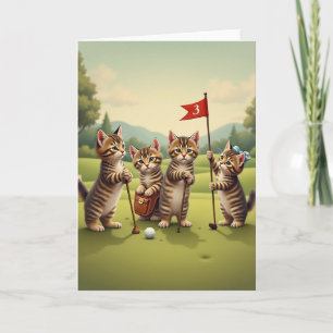 Striped Cats Fathers Day Card