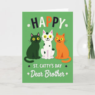 Striped Cats Happy Card