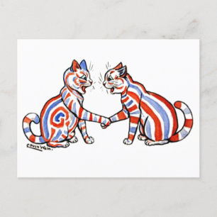 Striped Cats, Louis Wain, Postcard