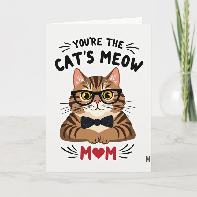 Striped Cats Meow Mum Card (Front)