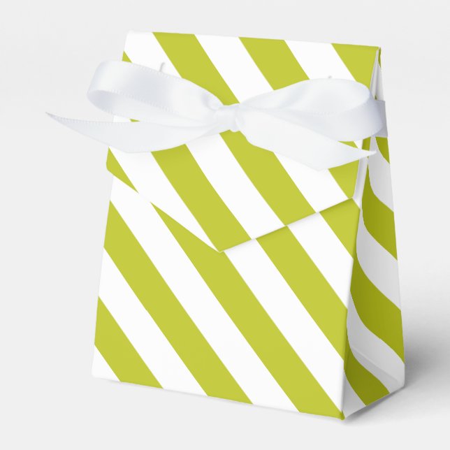 Striped Chartreuse  Favour Box (Front Side)