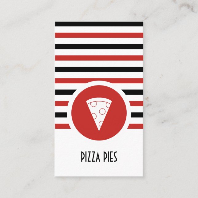 Striped Chic Pizza Slices Loyalty Punch Card (Front)