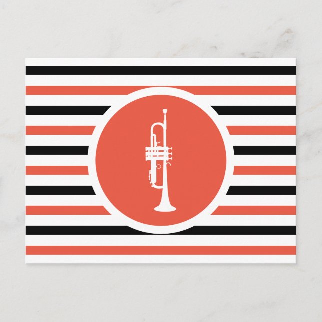 Striped Chic Trumpet Postcard (Front)