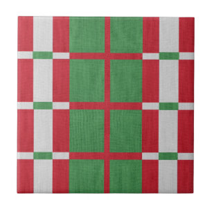 Striped Christmas Ceramic Tile