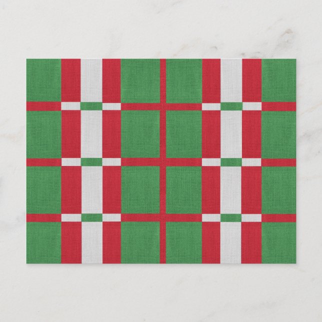 Striped Christmas Holiday Postcard (Front)