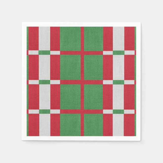 Striped Christmas Napkin (Front)