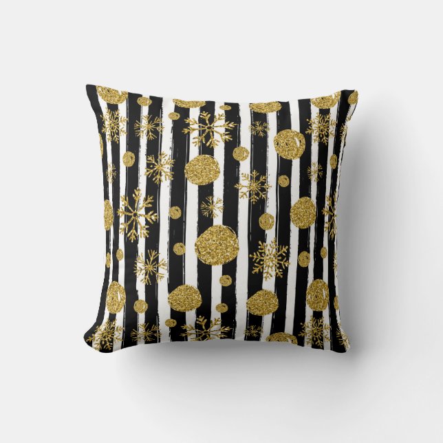 Striped Christmas Pattern Cushion (Front)