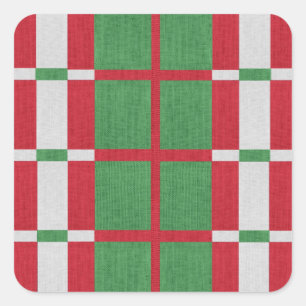 Striped Christmas Square Sticker