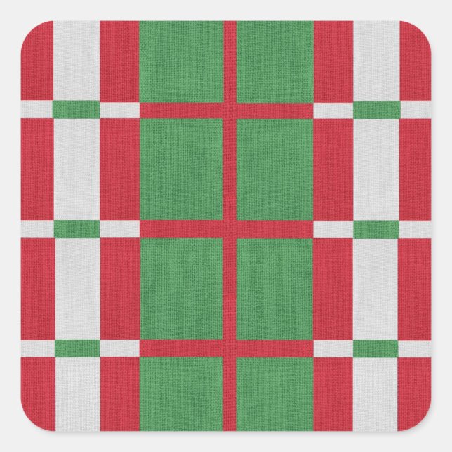 Striped Christmas Square Sticker (Front)
