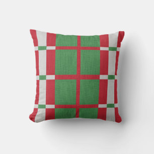 Striped Christmas Throw Pillow