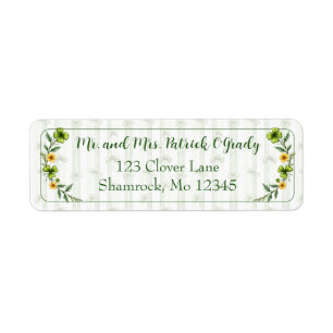 Striped Clovers Return Address Label