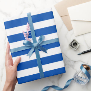 Striped Cobalt Blue Colour Wrapping Paper