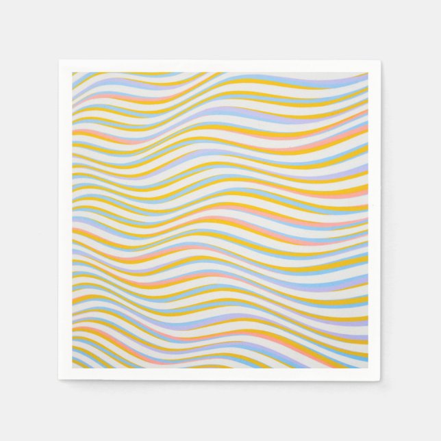 Striped Colored Abstract  Napkin (Front)