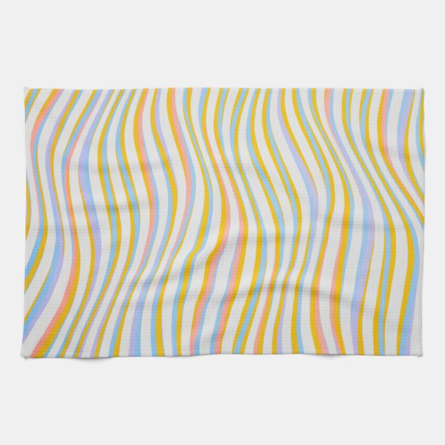 Striped Colored Abstract     Tea Towel (Horizontal)