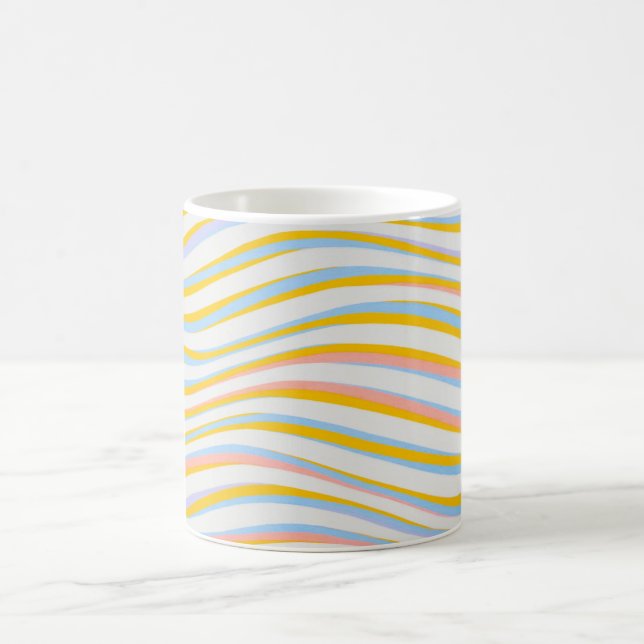 Striped Coloured Abstract   Coffee Mug (Center)