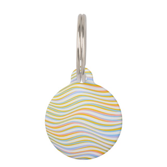 Striped Coloured Abstract   Pet Tag (Front)